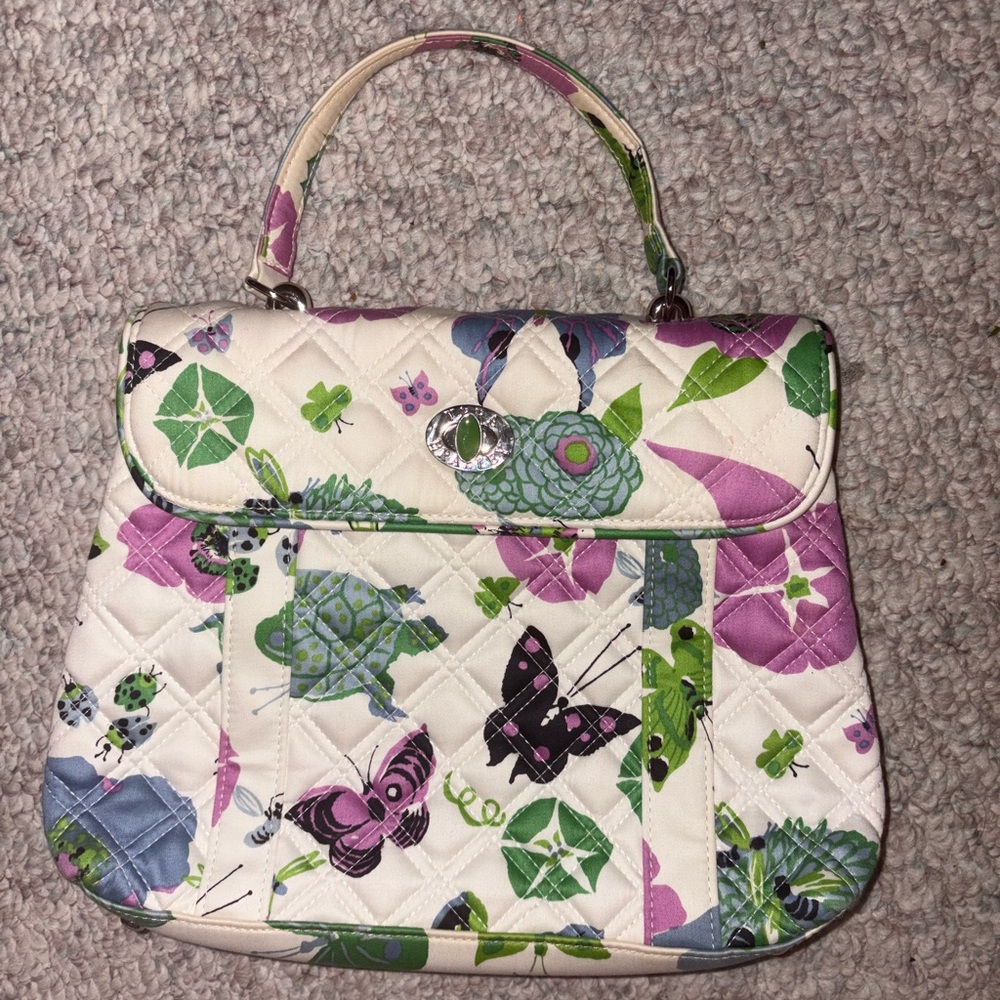 Vera Bradley Spring Butterfly Nicole Sateen Limited Edition Handbag